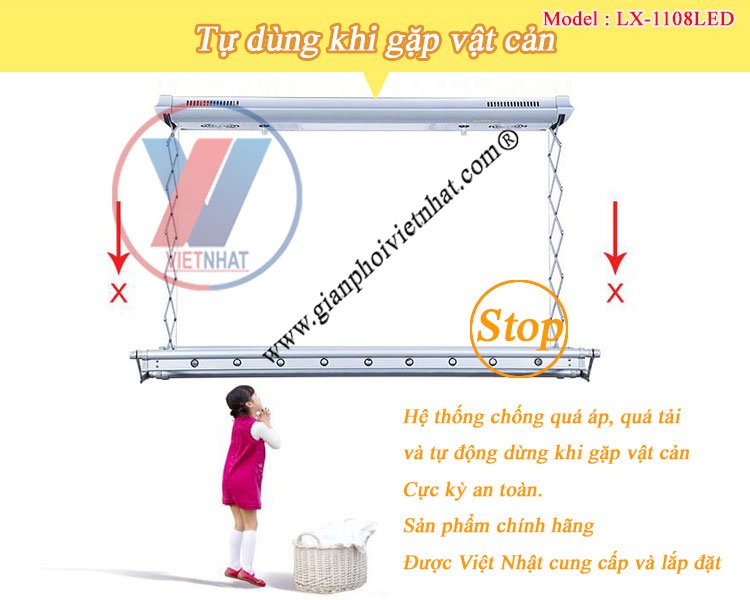 Chức năng tự dừng giàn phơi tự động